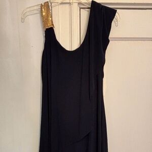 Betsy & Adam Wrap Dress with Gold Embellishment Strap